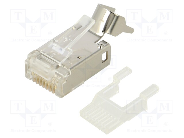 Plug; RJ45; PIN: 8; Cat: 6a; shielded,with conductor guide; IDC