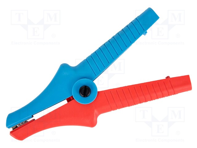 Crocodile clip; 25A; 1kV; red-blue
