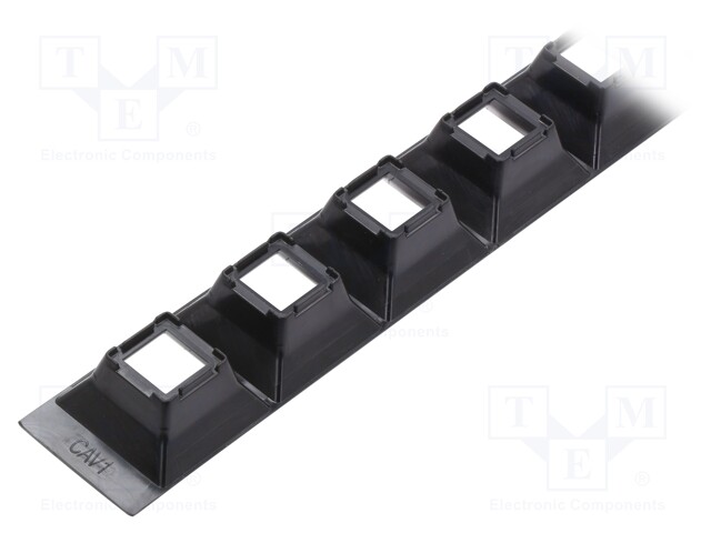 LED lens holder; rectangular; Colour: black; H: 20.2mm