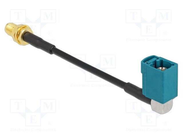Cable; 100mm; Fakra Z female,SMA female; transparent; angled