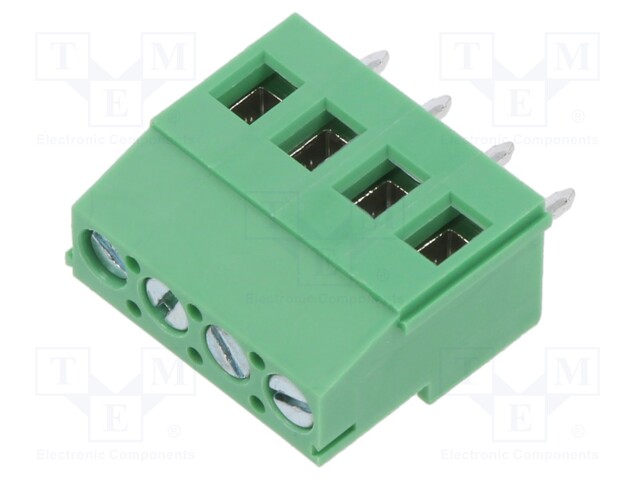 PCB terminal block; Contacts ph: 5mm; ways: 4; angled 90°; on PCBs