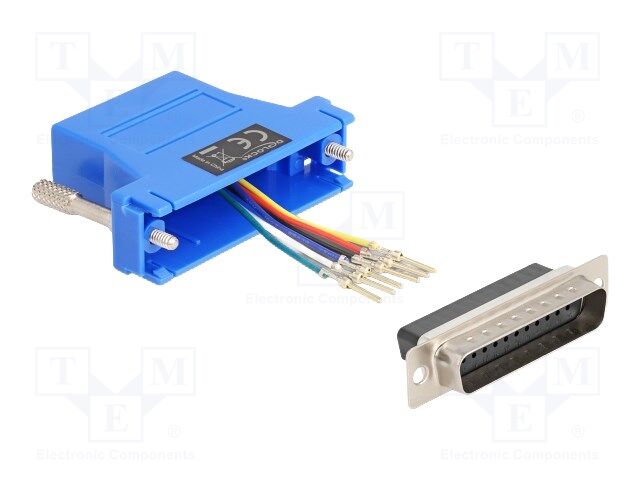Adapter; D-Sub 25pin plug,RJ12 socket; blue