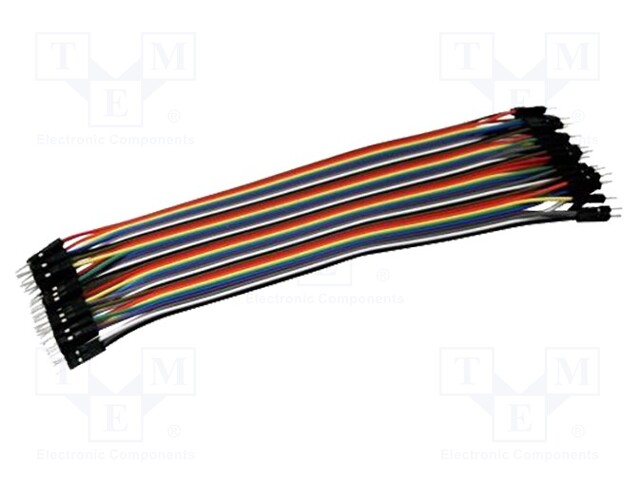 Connection cable; male-male; 170mm; Colour: mix colours; Pcs: 40