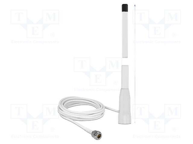 Antenna; WiFi,external; white; N; screw-in; female; 50W; 50Ω; 3m