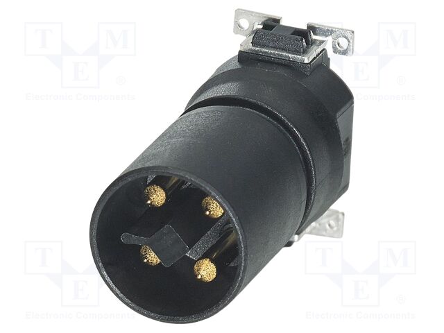 Connector: M12; contact insert; PIN: 4; 63V; straight; SMT; 12A