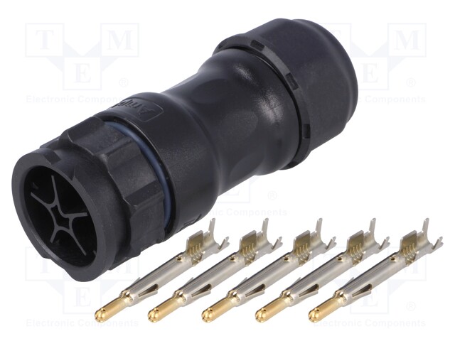 Connector: circular; male; plug; crimped; PIN: 5; 14AWG÷12AWG; IP68