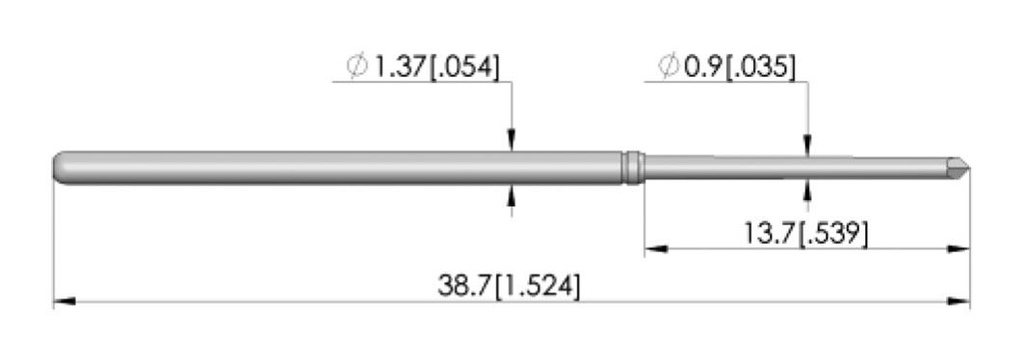 Test needle; Operational spring compression: 9.3mm; 5A; Ø: 0.9mm