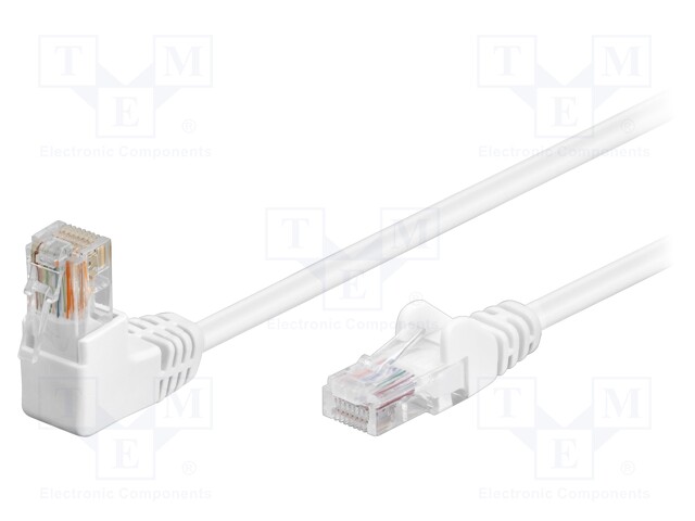 Patch cord; U/UTP; 5e; stranded; CCA; PVC; white; 0.25m; 26AWG