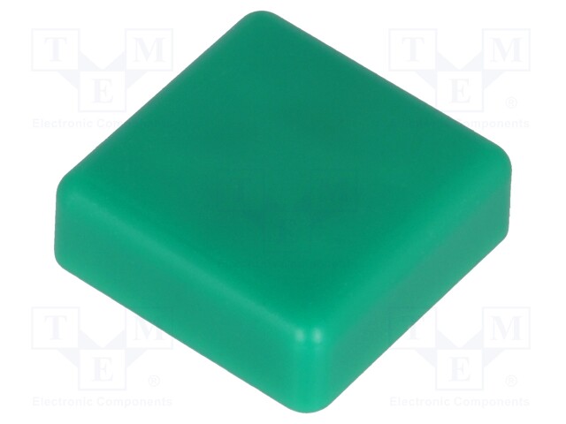 Button; square; green; Application: TACTS-24; 12x12mm
