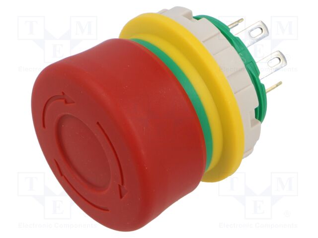 Switch: emergency stop; 22mm; Stabl.pos: 2; NC + NO; red; IP65; XW