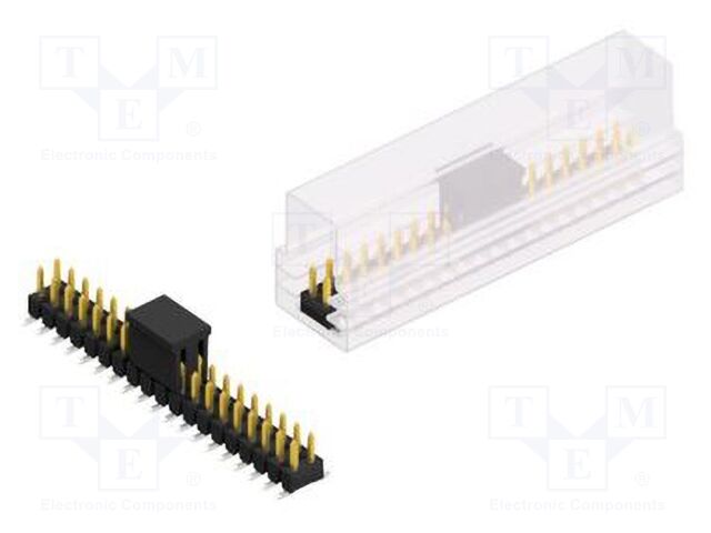 Connector: pin strips; pin header; male; PIN: 38; 2.54mm; SMT; 2x19