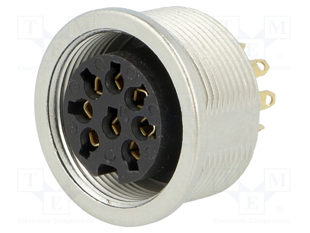 Connector: M16; female; IP68; socket; soldering; 60V; PIN: 8; 5A