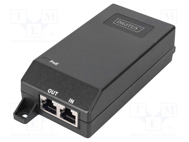 PoE power supply unit; IEC C14,RJ45 socket x2; active; 100m