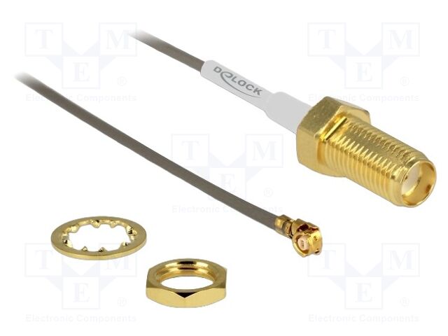 Cable; 200mm; IPEX MHF 1,SMA female; grey; Øcable: 1.37mm; 50Ω