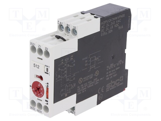 Timer; 0,05s÷60h; DPDT; 250VAC/3A; 24÷240VAC; 24÷48VDC; DIN; IP20