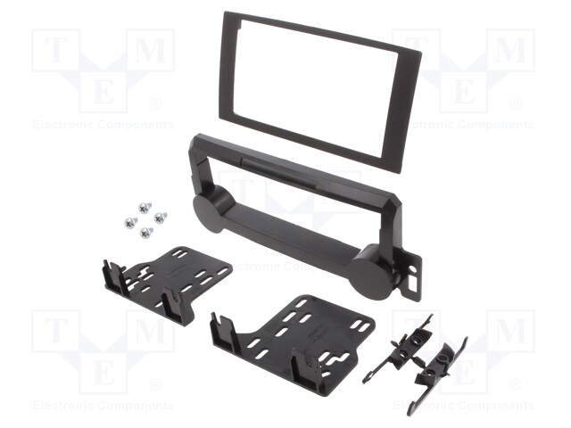 Radio mounting frame; Chrysler,Dodge,Jeep; 2 DIN; matt black