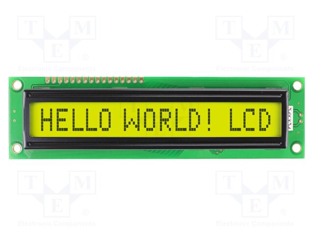 Display: LCD; STN Positive; 16x1; grey; 122x33mm; LED; 1x16; 5V