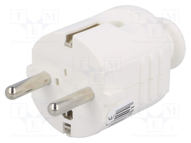 Connector: AC supply; plug; Layout: 2P+PE; white; 230VAC; 16A; PIN: 3