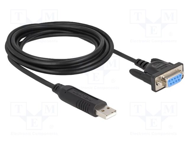 USB to RS232 converter; D-Sub 9pin socket,USB A plug; 1.8m