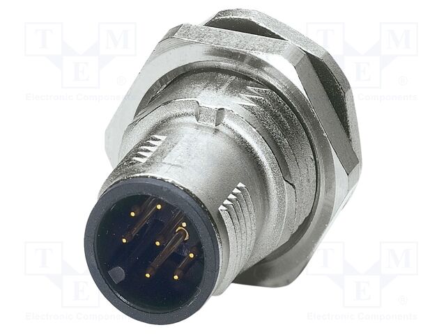 Connector: M12; socket; PIN: 8; male; 30V; straight; THT; A code; 2A