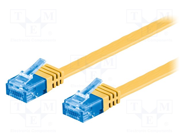 Patch cord; U/UTP; 6a; stranded; Cu; PVC; yellow; Len: 10m; 32AWG