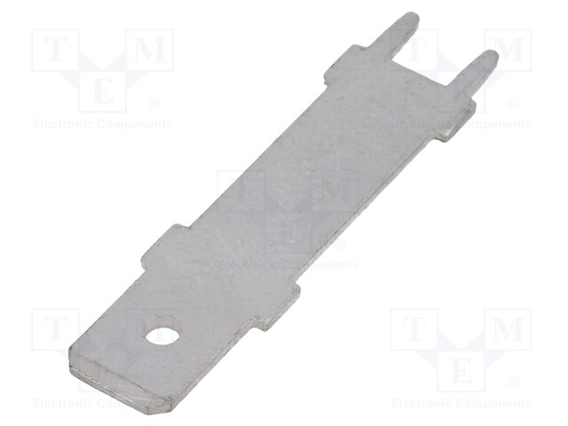 Terminal: flat; 6.4mm; 0.8mm; male; THT; brass; tinned; straight