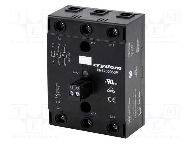 Relay: solid state; Ucntrl: 4÷32VDC; 30A; 48÷600VAC; 3-phase; IP20