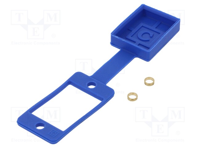 Socket gasket with dust cap; SLIM; flat; Colour: blue; 29mm