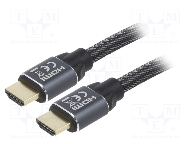 Cable; HDMI 2.0; HDMI plug,both sides; 7.5m; black; 26AWG; Core: Cu
