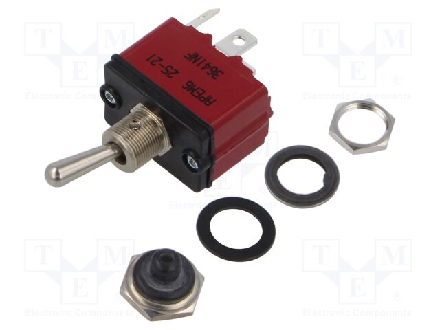 Switch: toggle; Pos: 2; DPST; OFF-ON; 12A/28VDC; 3600NF; -40÷85°C