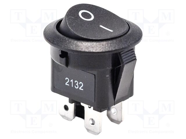 ROCKER SWITCH, DPST, BLACK, PANEL