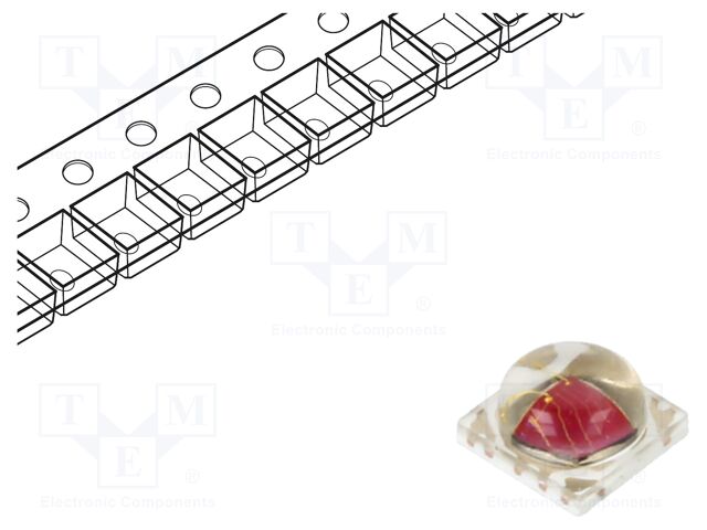Power LED; 3535; cherry red; 135°; convex; batwing; 1.8÷2.2VDC