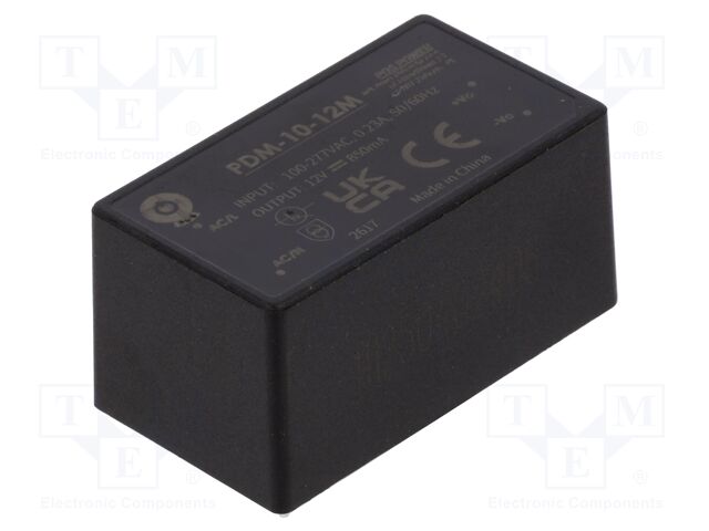 Converter: AC/DC; 10.2W; 85÷305VAC; Usup: 100÷430VDC; Uout: 12VDC