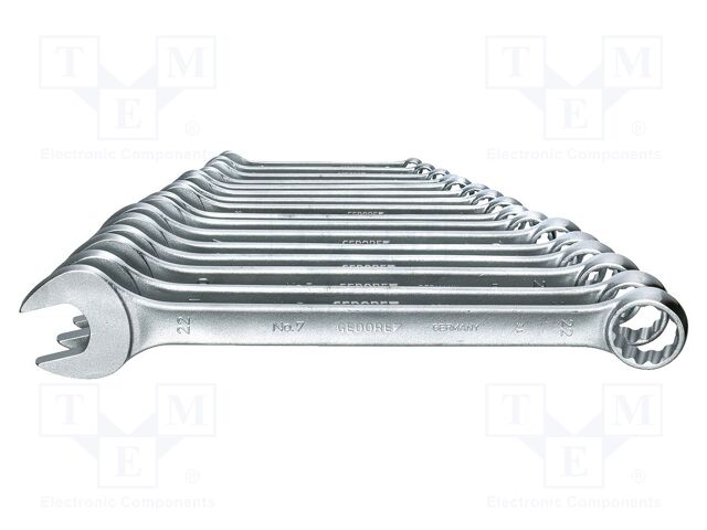 Wrench-set; combination spanner; Chrom-vanadium steel; 17pcs.