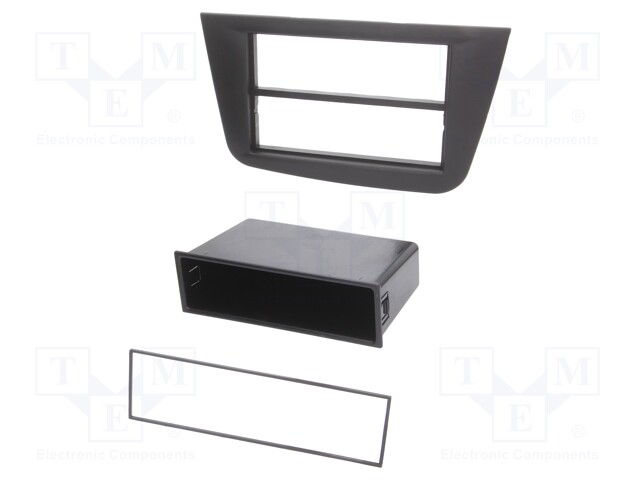 Radio mounting frame; Seat; 2 DIN; black