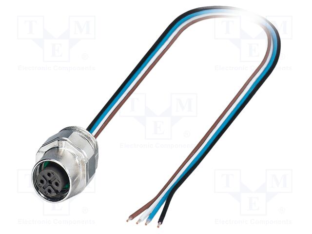 Connector: M12; socket; PIN: 4; female; 250V; straight; IP67; cables