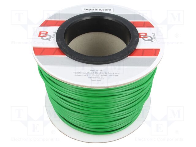 Wire; FLRYW-B; stranded; Cu; 2.5mm2; PVC; green; 60V; 100m; Class: 5