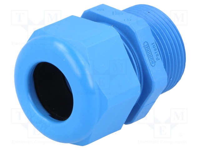 Cable gland; with long thread; PG21; IP68; Mat: polyamide; blue
