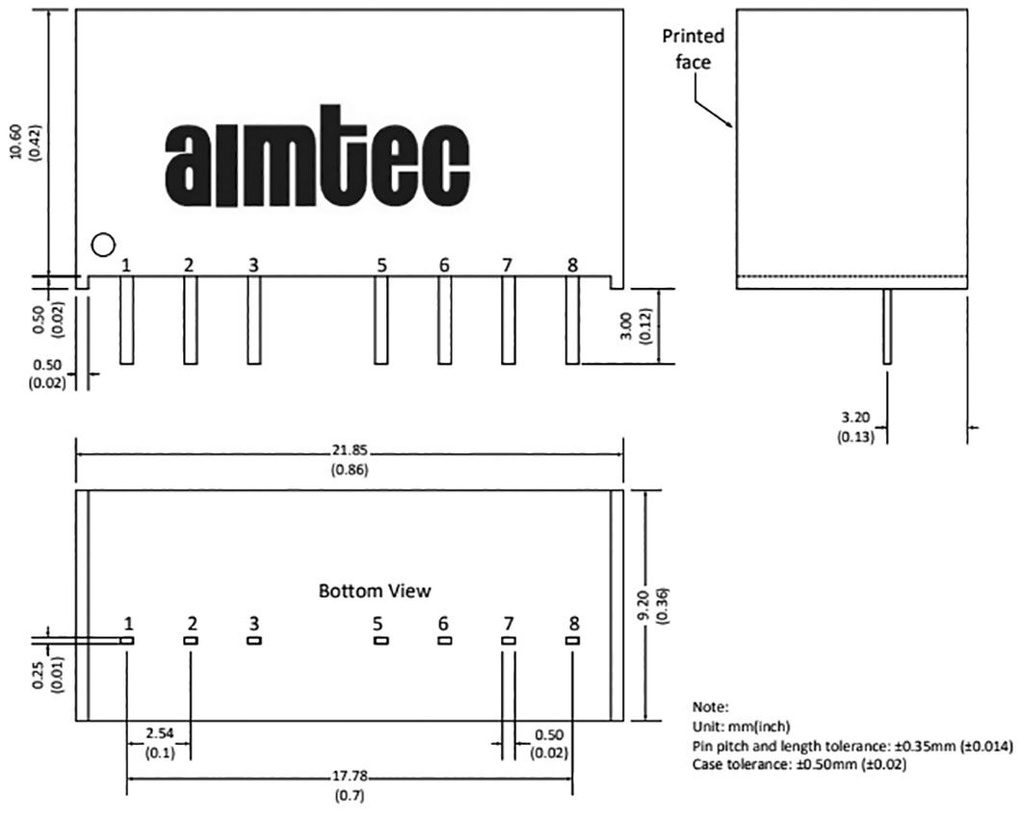 Converter: DC/DC; 3W; Uin: 18÷75V; Uout: 15VDC; Uout2: -15VDC; SIP8