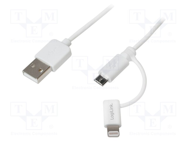 Cable; USB A plug,USB B micro plug,Apple Lightning plug; 1m