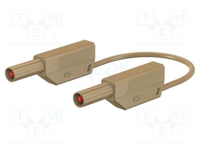 Test lead; 32A; 4mm banana plug-4mm banana plug; Len: 1.5m; brown