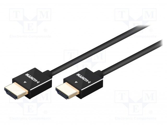 Cable; HDMI 1.4; HDMI plug, both sides; 1m; black