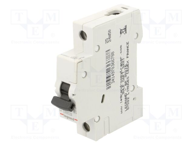 Circuit breaker; 230VAC; Inom: 25A; Poles: 1; Charact: B; 6kA; IP20