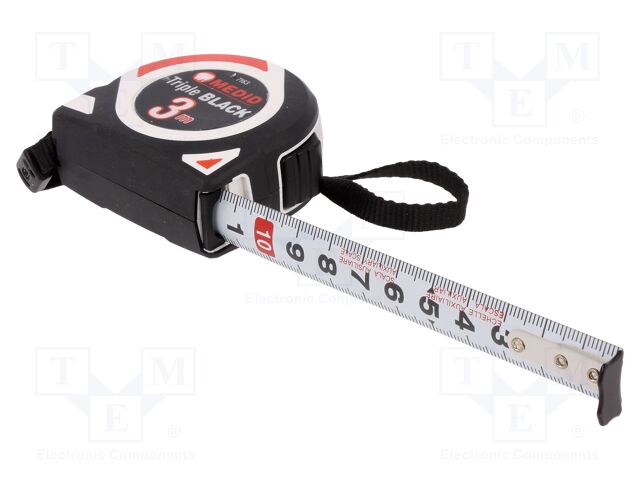 Measuring tape; L: 3m; Width: 16mm; Enclos.mat: ABS,elastolan