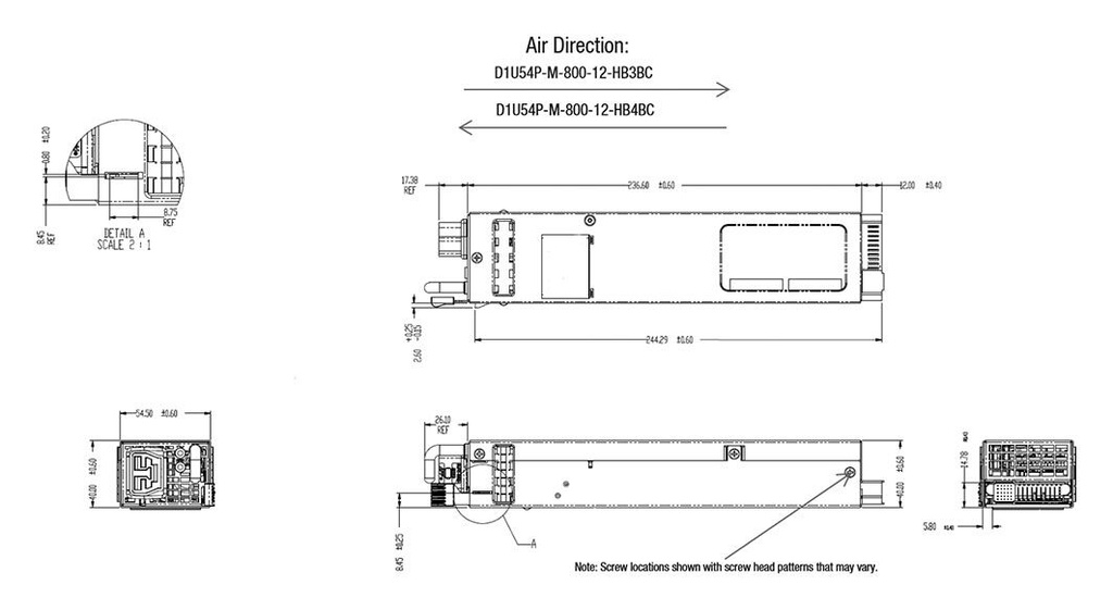 Power supply: switched-mode; for building in; 800W; 12VDC; 66.7A