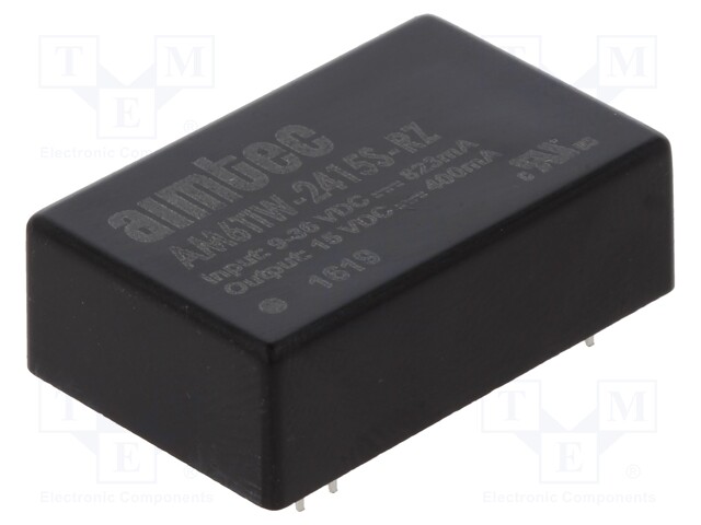 Converter: DC/DC; 6W; Uin: 9÷36V; 15VDC; Iout: 400mA; DIP24; 13g