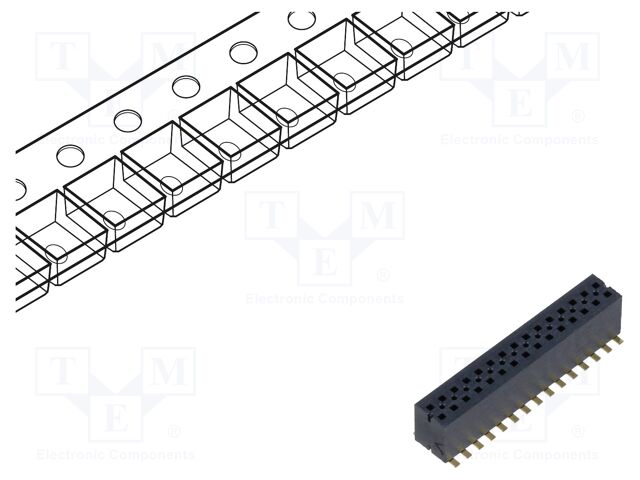 Connector: pin strips; male; PIN: 30; 1.27mm; gold-plated; SMT