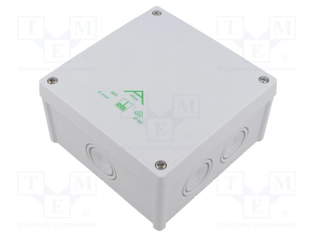 Enclosure: junction box; X: 127mm; Y: 127mm; Z: 70mm; IP66; grey; ABOX