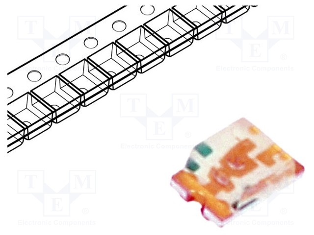 LED; SMD; 0805; blue; 28÷180mcd; 2x1.25x0.8mm; 130°; 2.8÷3.8V; 20mA