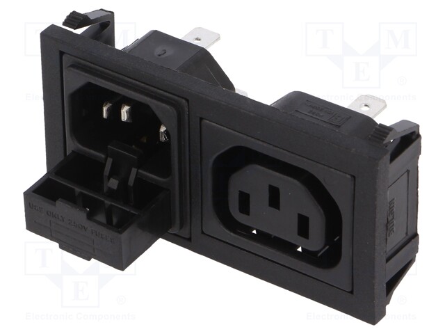 Connector: AC supply; socket; male,female; 10A; 250VAC; IEC 60320